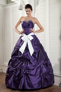 Discount Ball Gown Sweetheart Taffeta Dress for Quinceanera with Sash