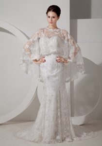 Modern Mermaid Sweetheart Lace Wedding Dress with Court Train and Long Sleeve