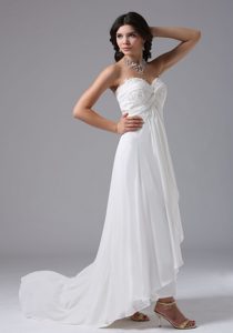 Beautiful High-low Sweetheart and Lace Wedding Gown Dress on Wholesale Price