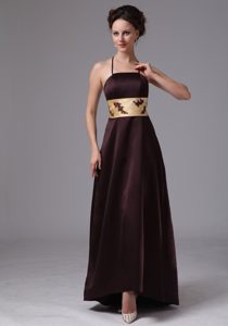 Brown Spaghetti Straps Dama Dress with Appliqued Waist Popular in 2013