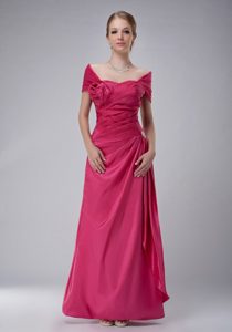 Hot Pink Off The Shoulder Dama Dresses for Quinceaneras with Ruche