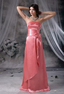 Strapless Taffeta Watermelon Dama Dress for Quinceanera with Bowknot