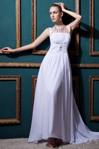 2013 Attractive Straps Ruched and Beaded Bridal Dresses for Church Wedding