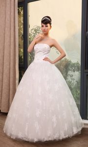 Exquisite Strapless Long Bridal Dresses for Church Wedding