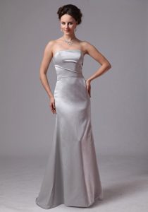 Simple Sliver Column Senior Prom Dress with in Satin on Sale