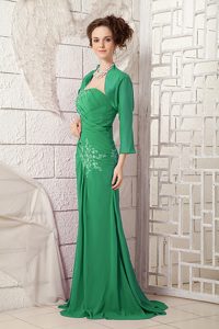 Dressy Dark Green One Shoulder Prom Homecoming Dress with Appliques