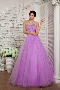 Sexy Lavender Sweetheart Beading Prom Holiday Dress in Organza