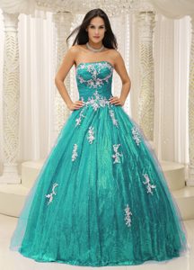Top Appliqued Quinceanera Dresses with Paillette Over Skirt in Tulle