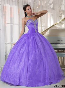 Recommended Lavender Appliqued Quince Dresses in Taffeta and Organza
