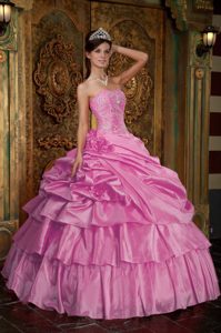 Most Recent Pink Ball Gown Quinceanera Dresses with Beading