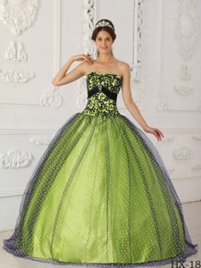 Popular Black and Yellow Green Quinceanera Dresses in Taffeta and Tulle