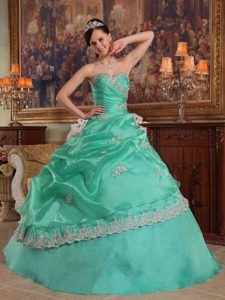 Apple Green Ball Gown Sweetheart Stunning Quinceanera Dress in Organza