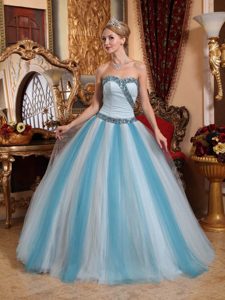 Romantic Multi-color Sweetheart Quinceanera Dress in Tulle with Beading