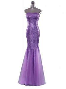 Mermaid Sleeveless Sequins Zipper Prom Gown
