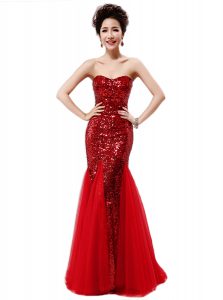 Mermaid Zipper Homecoming Dress Wine Red for Prom and Party with Sequins