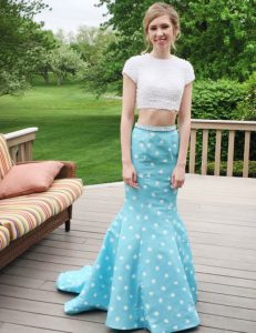 Hot Selling Scoop Sleeveless Zipper Prom Dress Blue Satin