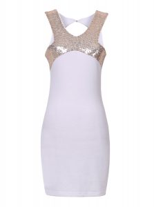 Exceptional Halter Top Sleeveless Zipper Mini Length Sequins Homecoming Dress