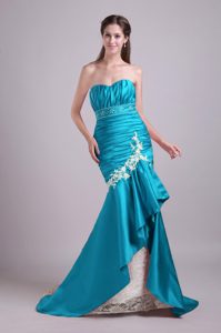 Great Mermaid Sweetheart Prom with Lace and Beading in Teal for 2013