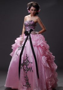 Beautiful Long Ball Gown Prom Dress with Bowknot Ruffled Layers 2013
