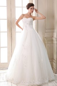 Sweetheart Princess Women Wedding Dresses with Appliques in Long