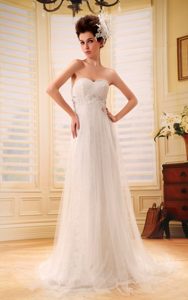 Cheap Sweetheart Dress for Wedding with Beadings in Lace and Tulle on Sale