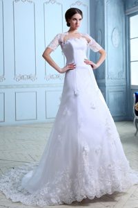 Beautiful Strapless Prom Wedding Dresses with Handle Flowers for 2013