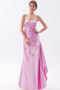 Fashionable Rose Pink Sweetheart Evening Cocktail Dress with Appliques