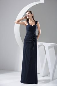 Maxi Wide Straps Sweetheart Zipper-up Back Evening Dress for Celebrity