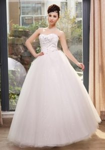 Sweetheart Wedding Anniversary Dress with Rhinestones and Sequins