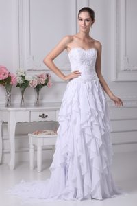 2013 New Sweetheart Dresses for Wedding with Ruffles and Appliques