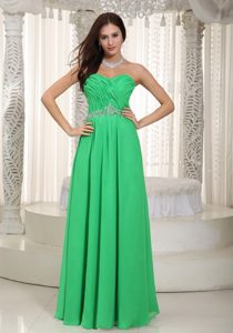 Modest Spring Green Empire Sweetheart Prom Dresses for Girls in Chiffon