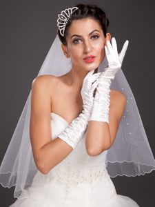 Elegant Satin Fingerless Elbow Length Bridal Gloves