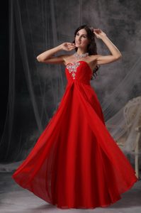 Custom Made Wine Red Sweetheart Long Ruched Chiffon Prom Dresses