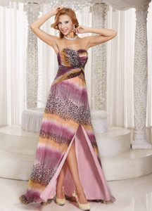 Sweetheart Long Special Printed Ruched Prom Dress for Ladies on Sale
