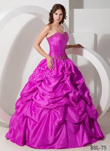 Hot Pink Sweet Sixteen Quinceanera Dresses for Spring with Pick-ups