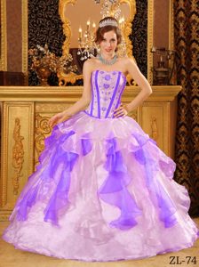 Multi-Colored Organza Sweet Sixteen Quinceanera Dresses with Ruffles for 2014