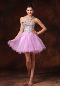 Pink Beaded Tulle Wonderful Pageant Graduation Dresses for Summer