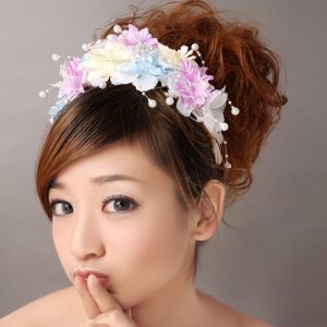 Hand Made Flowers For Muti-color Headpiece With Pearl