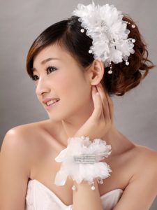 Imitation Pearls With Crystals Women s Fascinators/ Hairband And Wrist Corsage