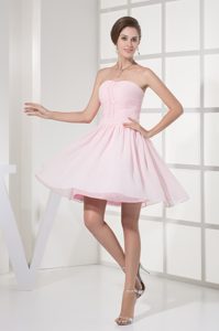 Strapless Ruched and Beaded Chiffon Prom Homecoming Dresses for Less