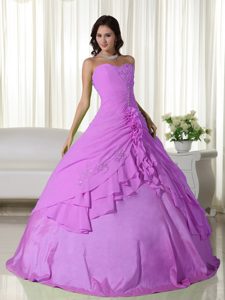 Newest Lavender Sweetheart Beading Dresses for Quinceaneras in Chiffon