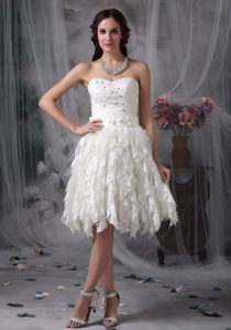Fashionable Empire Sweetheart Lace Beading Bridal Dress to Knee-length