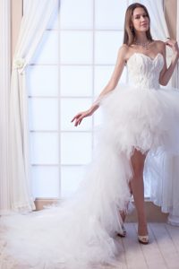 Necessary Sweetheart High-low Tulle Bridal Dresses with Appliques