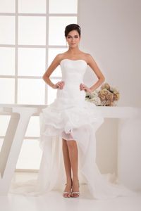 Dashing High-low Wedding Reception Dresses with Flowers and Pick-ups