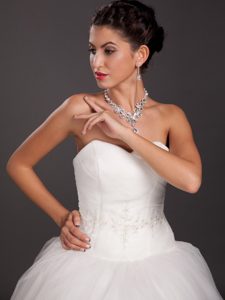 Gorgeous Rhinestone and Imitation Pearl Bridal Jewelry Set Including Necklace With Earrings