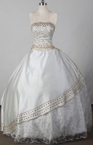 Strapless Zipper-up Beaded White 2012 Magnificent Pageant Dresses for Kids