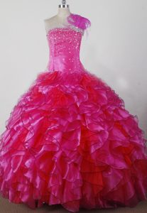Strapless Hot Pink Beautiful Little Girls Beauty Pageant Dresses with Ruffles