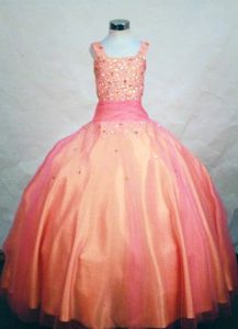 Multicolor Ball Gown Straps Beaded Pageant Dresses for Kids for Custom Made