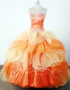 2014 Classical Beaded Ball Gown Strapless Little Girl Pageant Dress with Ruffles