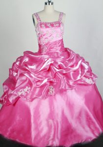 Rose Pink and Appliques for Lovely Pageant Dresses for Girls on Wholesale Price